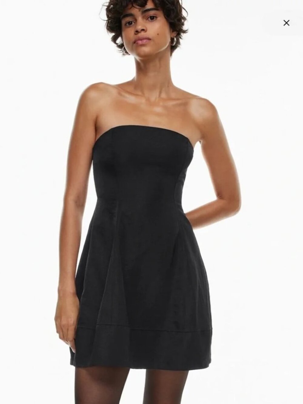NWT Aritzia Wilfred Strapless Lucille Dress Black Sz 12